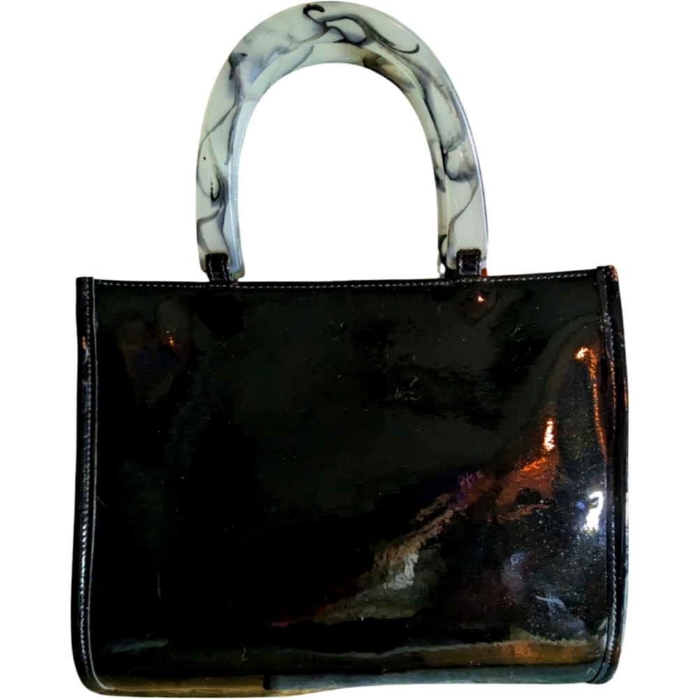 Neiman Marcus💕 Black Patent Tote HandBag Purse💕 EUC